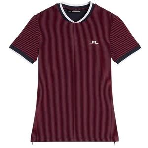 J.Lindeberg Red and Black Striped Shirt